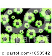 Poster, Art Print Of Background Pattern Of Green Soccer Balls