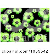 Royalty Free Clip Art Illustration Of A Background Pattern Of Green Soccer Balls