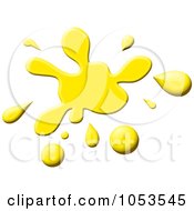 Royalty Free Clip Art Illustration Of A Yellow Paint Splatter