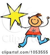 Poster, Art Print Of Doodle Boy Holding A Star