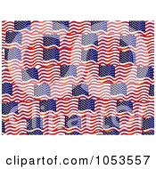 Poster, Art Print Of Background Pattern Of American Flags