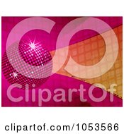 3d Pink And Orage Disco Ball Background