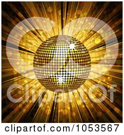 Poster, Art Print Of 3d Golden Disco Ball And Mosaic Background