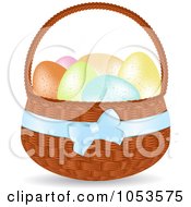 Poster, Art Print Of Pastel Eggs In A Basket