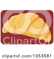 Royalty Free Vector Clip Art Illustration Of A Croissant On Red