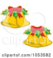 Digital Collage Of Christmas Jingle Bell Stickers
