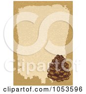 Tan Border Around Beige With A Pinecone