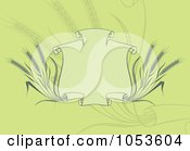 Poster, Art Print Of Green Background Of A Banner With Wheat