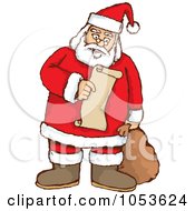 Poster, Art Print Of Santa Pausing To Read His List