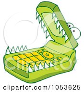 Royalty Free Vector Clip Art Illustration Of An Alligator Cell Phone