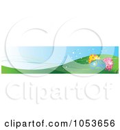 Royalty Free Vector Clip Art Illustration Of An Easter Egg On Hills Website Banner by Pushkin