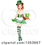 Poster, Art Print Of Sexy St Patricks Day Pinup Girl Holding Beer