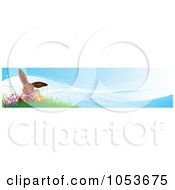 Poster, Art Print Of Easter Egg And Chocolate Bunny On A Hill Website Banner
