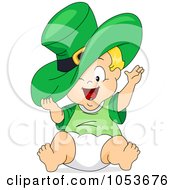 Poster, Art Print Of Cute Leprechaun Toddler With A Big Hat