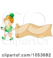 Poster, Art Print Of Cute Toddler Boy With A Blank Banner