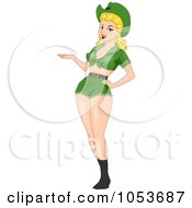 Royalty Free Vector Clip Art Illustration Of A Sexy St Patricks Day Pinup Woman In Daisy Dukes