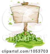 Poster, Art Print Of Blank Sign Board In A Clover Patch