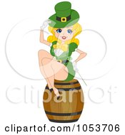 Poster, Art Print Of Sexy St Patricks Day Pinup Woman Sitting On A Barrel