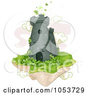 Poster, Art Print Of Floating Castle Tower With Shamrocks