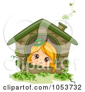 Poster, Art Print Of Cute St Patricks Day Girl In A House