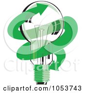 Poster, Art Print Of Light Bulb With A Green Arrow
