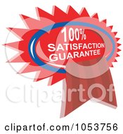 Royalty Free Vector Clip Art Illustration Of A Red Satisfaction Guarantee Ribbon by patrimonio