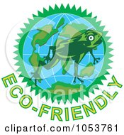 Poster, Art Print Of Frog Over A Globe Above Eco-Friendly Text - 1