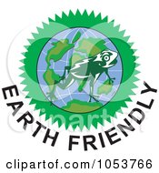 Poster, Art Print Of Frog Over A Globe Above Earth Friendly Text - 2