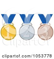 Poster, Art Print Of Digital Collage Of Gold Silver And Bronze Medals With Numbers