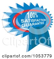 Poster, Art Print Of Blue Satisfaction Guarantee Ribbon