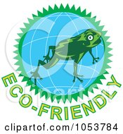 Poster, Art Print Of Frog Over A Globe Above Eco-Friendly Text - 2