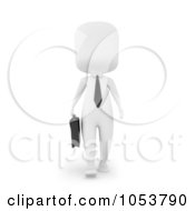 Royalty Free 3d Clip Art Illustration Of A 3d Ivory White Businessman Walking