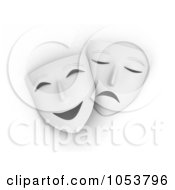 Poster, Art Print Of 3d Drama Masks