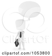 Royalty Free 3d Clip Art Illustration Of A 3d Ivory White Businessman Thinking