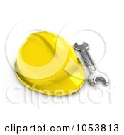 Poster, Art Print Of 3d Wrench By A Hard Hat