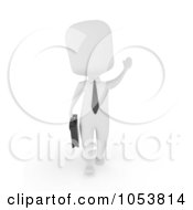 Royalty Free 3d Clip Art Illustration Of A 3d Ivory White Businessman Waving
