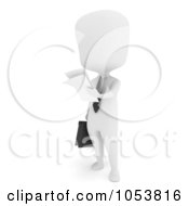 Royalty Free 3d Clip Art Illustration Of A 3d Ivory White Businessman Reading Documents