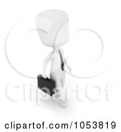 Royalty Free 3d Clip Art Illustration Of A 3d Ivory White Business Man Walking