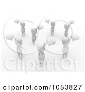 Royalty Free 3d Clip Art Illustration Of 3d Ivory White People Talking by BNP Design Studio