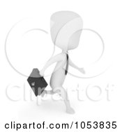 Royalty Free 3d Clip Art Illustration Of A 3d Ivory White Businessman Running