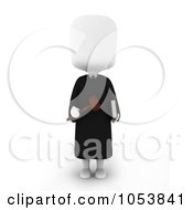 Royalty Free 3d Clip Art Illustration Of A 3d Ivory White Man Judge by BNP Design Studio