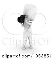 Royalty Free 3d Clip Art Illustration Of A 3d Ivory White Man Photographer