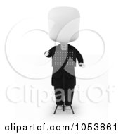 Royalty Free 3d Clip Art Illustration Of A 3d Ivory White Man Music Conductor by BNP Design Studio