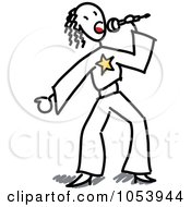 Royalty Free Vector Clip Art Illustration Of A Stick Singer Woman by Frog974 #COLLC1053944-0066