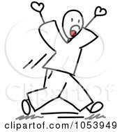 Royalty Free Vector Clip Art Illustration Of A Stick Man Walking And Yelling by Frog974