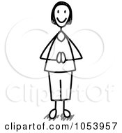 Royalty Free Vector Clip Art Illustration Of A Stick Woman Standing In A Zen Pose by Frog974
