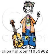 Poster, Art Print Of Stick Hippie Man