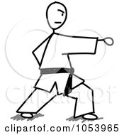 Royalty Free Vector Clip Art Illustration Of A Stick Man Doing Karate by Frog974