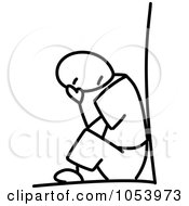Royalty Free Vector Clip Art Illustration Of A Stick Man Crying