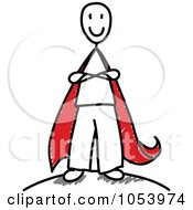 Royalty Free Vector Clip Art Illustration Of A Stick Man Super Hero by Frog974